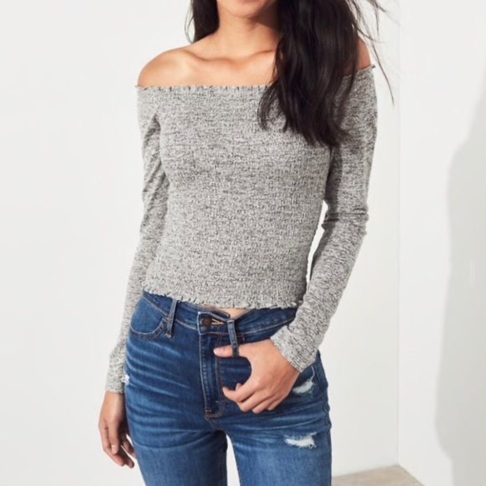 grey long sleeve tube top